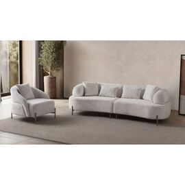 Stewehome Paris Σετ Καναπέδων 3+3+1 Με Στρογγυλά Μπράτσα &amp; Πλευρικό Τραπεζάκι Κρεμ 220x95x73 cm 467270 |  Καναπέδες στο espiti