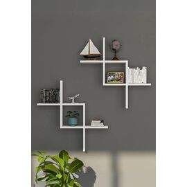 Stewehome Σετ 2 τεμαχίων διακοσμητικών ραφιών τοίχου από μοριοσανίδα (67 cm) 67x13x13 cm 524490 |  Ραφιέρες τοίχου στο espiti
