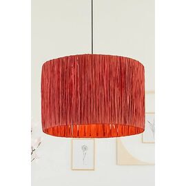 Stewehome Κρεμαστό Φωτιστικό Bohem Modern Με Φυσικό Χαρτί Ράφια Κόκκινο 35x60 cm 250439 |  Οροφής στο espiti
