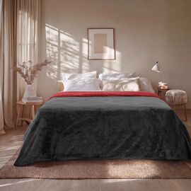 Beauty Home Κουβέρτα υπέρδιπλη διπλής όψεως Art 11601 Jacquard fleece 700gsm Fiesta Plus 220x240 Μαύρο,Κόκκινο       |  Κουβέρτες Βελουτέ Υπέρδιπλες στο espiti