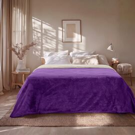 Beauty Home Κουβέρτα υπέρδιπλη διπλής όψεως Art 11601 Jacquard fleece 700gsm Fiesta Plus 220x240 Εκρού,Μωβ       |  Κουβέρτες Βελουτέ Υπέρδιπλες στο espiti