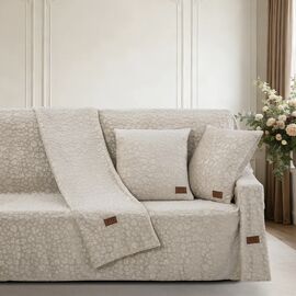 Beauty Home Σετ ριχτάρι 2τμχ Sienna Art 8676 (180x250+180x300) Μπεζ       |  Ριχτάρια στο espiti