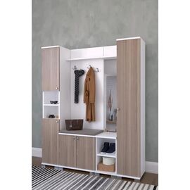 Stewehome Ντουλάπα εισόδου Λευκό 150x33x177 cm 892322 |  Καλόγεροι -Κρεμάστρες στο espiti