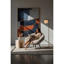 Stewehome Μοντέρνος εργονομικός μονός πολυθρόνας με ευρύ κάθισμα για ανάπαυση και ανάγνωση Μπεζ 92x78x78 cm 600244 |  Πολυθρόνες σαλονιού στο espiti