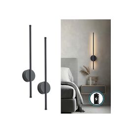 Stewehome Φωτιστικό τοίχου με μπαταρία 70 cm για άμεση χρήση με φως ημέρας Μαύρο 2694930 |  Απλίκες στο espiti