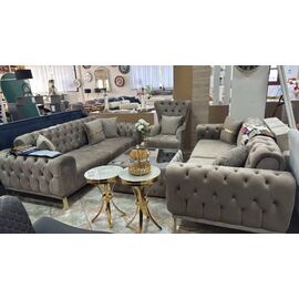 Stewehome Σετ σαλονιού Hayal βελούδο taupe με χρυσές λεπτομέρειες 4533106 |  Καναπέδες στο espiti