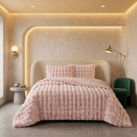 Beauty Home Κουβερτοπάπλωμα γούνινο υπέρδιπλο Art 12664 220x240 Ροζ       |  Κουβερτοπαπλώματα  στο espiti