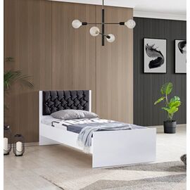 Stewehome Μοντέρνο Μονό Κρεβάτι Λευκό Μαύρο 90x190 cm 845835 |  Παιδικά έπιπλα στο espiti