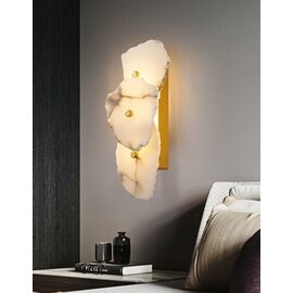 Stewehome Τριπλό Τραβερτέν LED Επιτοίχιο Απλίκ με Μαρμάρινη Όψη 40x13 cm 483783 |  Απλίκες στο espiti