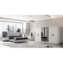Stewehome Κρεβατοκάμαρα "Λευκή Αρμονία" Minimal Σετ Υπνοδωματίου με Ντουλάπα &amp; Κομοδίνα 470422 |  Σέτ Κρεβατοκάμαρας στο espiti