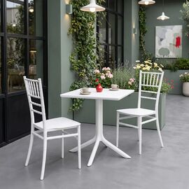 Τραπεζαρία Groovy Tifany I pakoworld σετ 3τεμ λευκό PP 60x60x76εκ |  Σετ τραπεζαρία κήπου στο espiti