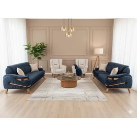Stewehome Σετ Σαλονιού Μπλε Σκούρο / Μπεζ 180x85x45 cm 86579232 |  Καναπέδες στο espiti