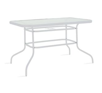 Τραπέζι Valor pakoworld μέταλλο λευκό-γυαλί 120x70x70εκ |  Τραπέζια κήπου στο espiti