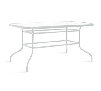 Τραπέζι Valor pakoworld μέταλλο λευκό-γυαλί 140x80x70εκ |  Τραπέζια κήπου στο espiti