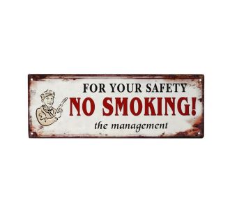 ΤΑΜΠΕΛΑ "NO SMOKING" 13x36 CM LOG222 ESPIEL |  Διακοσμητκά στο espiti