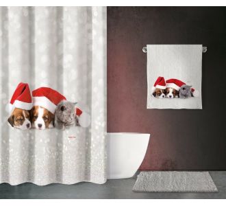 ΚΟΥΡΤΙΝΑ ΜΠΑΝΙΟΥ CHRISTMAS DES 411 180X200 SAINT CLAIR |  Χριστουγεννιάτικα Διακοσμητικά στο espiti