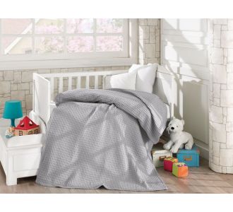 Κουβέρτα πικέ σε 4 χρώματα Art 5116  120x160  Γκρι Beauty Home |  Βρεφικές Κουβέρτες στο espiti