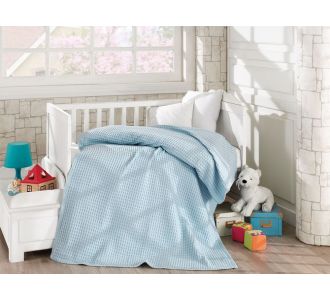 Κουβέρτα πικέ σε 4 χρώματα Art 5116  120x160  Γαλάζιο Beauty Home |  Βρεφικές Κουβέρτες στο espiti