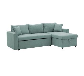 Γωνιακός καναπές-κρεβάτι αναστρέψιμος Lilian pakoworld ύφασμα πράσινο μέντας 225x148x81εκ |  Καναπέδες γωνιακοί στο espiti