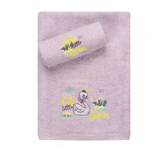 Σετ πετσέτες Art 5405 Σετ 2τμχ Μωβ   Beauty Home |  Βρεφικές πετσέτες στο espiti