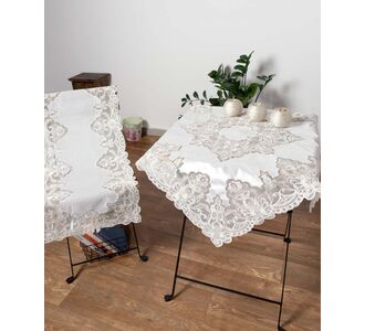 Διακοσμητικά πετσετάκια (1 τεμάχιο) (50cm X 50cm)  YL169-14B λευκό 5206978153518 SilkFashion |  Τραπεζομάντηλα στο espiti