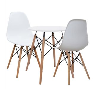 ΣΕΤ 3TMX ΤΡΑΠΕΖΑΡΙΑΣ ΛΕΥΚΟ ΤΡΑΠΕΖΙ Φ60 & 2 ΚΑΡΕΚΛΕΣ HM10297 |  Σετ τραπεζαρίες στο espiti