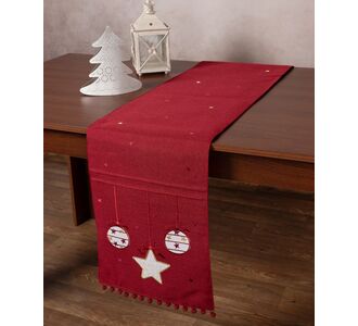 Χριστουγεννιάτικη τραβέρσα NW343 (35cm x 175cm) κόκκινη 5206978156304 SilkFashion |  Χριστουγεννιάτικα Τραπεζομάντηλα  στο espiti