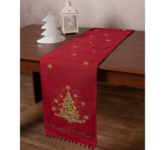 Χριστουγεννιάτικη τραβέρσα NW347 (35cm x 175cm) κόκκινη 5206978156212 SilkFashion |  Χριστουγεννιάτικα Τραπεζομάντηλα  στο espiti