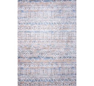 Shaggy χαλί Vesna 8495/110 μπεζ γαλάζιο με έθνικ σχήματα - Colore Colori |  Χαλιά Κρεβατοκάμαρας στο espiti