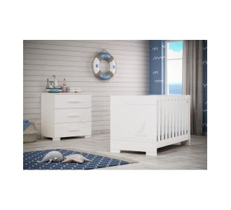 Nautica Des. 10 Βρεφικό Κρεβάτι COASTAL λευκό μετατρεπόμενο σε παιδικό κρεβατάκι |  Παιδικά έπιπλα στο espiti