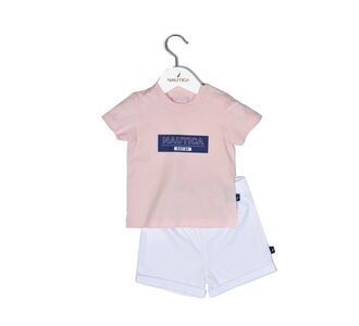 Nautica Des.12 Σετ T-Shirt & Shorts Jersey Pink/White 68cm 3-6 μηνών |  Βρεφικά Σετ κούνιας στο espiti