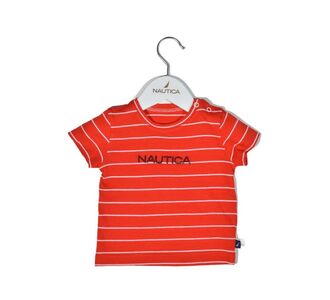 Nautica Des.16 T-Shirt  Jersey Organic Κόκκινο Ριγέ 68cm 3-6 μηνών |  Βρεφικά Σετ κούνιας στο espiti