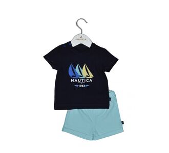Nautica Des.18 Σετ T-Shirt & Shorts Jersey Navy/Mint 68cm 3-6 μηνών |  Βρεφικά Σετ κούνιας στο espiti