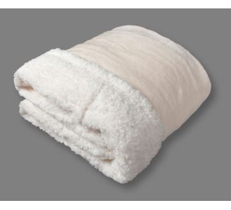 κουβέρτα fleece με sherpa (220cm x 240cm) flannel ivory 6978000004141 SilkFashion |  Κουβέρτες fleece Υπέρδιπλες στο espiti