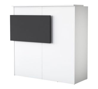 Γραφείο reception Triana pakoworld μελαμίνης λευκό-ανθρακί 110x40x110εκ |  Reception γραφείου στο espiti