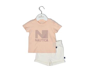 Nautica Des.16 Σετ T-Shirt & Shorts Jersey Salmon/Ecru 68cm 3-6 μηνών |  Βρεφικά Σετ κούνιας στο espiti