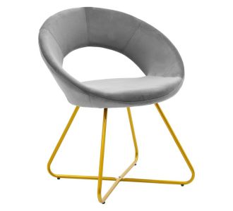 Καρέκλα Valentina pakoworld βελούδο γκρι-χρυσό πόδι |  Καρέκλες στο espiti