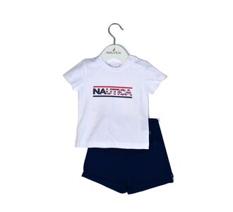 Nautica Des.10 Σετ T-Shirt & Shorts Jersey White/Navy 74cm 6-9 μηνών |  Βρεφικά Σετ κούνιας στο espiti