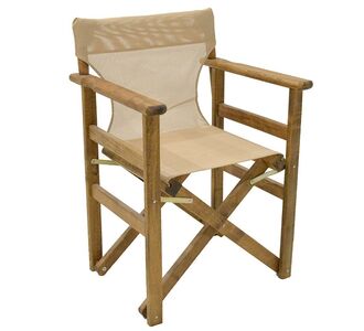 Καρέκλα-πολυθρόνα σκηνοθέτη Retto pakoworld μασίφ ξύλο οξιάς καρυδί-πανί φραπέ |  Πολυθρόνες κήπου στο espiti