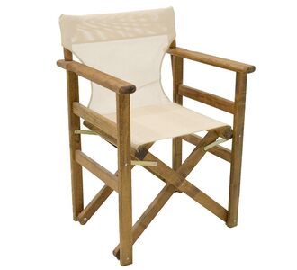 Καρέκλα-πολυθρόνα σκηνοθέτη Retto pakoworld μασίφ ξύλο οξιάς καρυδί- πανί εκρού |  Πολυθρόνες κήπου στο espiti