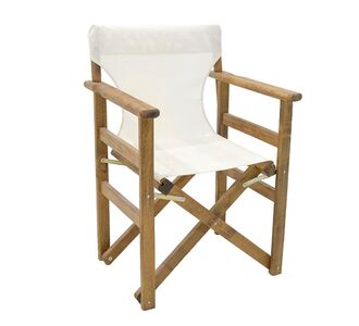 Καρέκλα-πολυθρόνα σκηνοθέτη Retto pakoworld μασίφ ξύλο οξιάς καρυδί-πανί λευκό |  Πολυθρόνες κήπου στο espiti