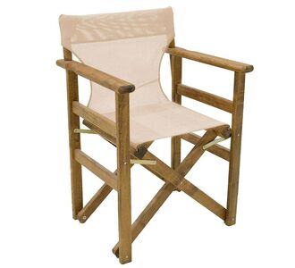 Καρέκλα-πολυθρόνα σκηνοθέτη Retto pakoworld μασίφ ξύλο οξιάς καρυδί-καραβόπανο εκρού |  Πολυθρόνες κήπου στο espiti