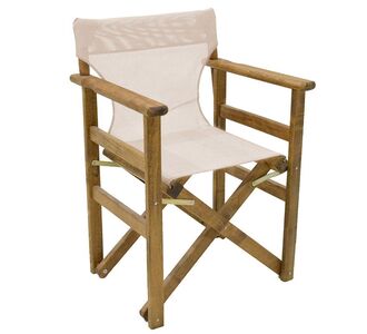 Καρέκλα-πολυθρόνα σκηνοθέτη Retto pakoworld μασίφ ξύλο οξιάς καρυδί-πανί μπεζ-λευκό |  Πολυθρόνες κήπου στο espiti