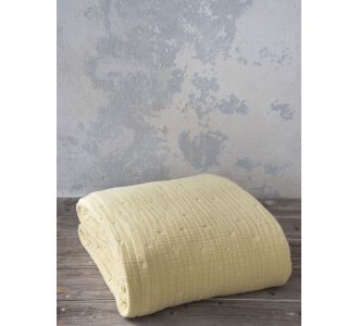 Κουβέρτα 230x250 - Balmy Mustard Beige Nima Home |  Κουβέρτες Βαμβακερές Υπέρδιπλες στο espiti