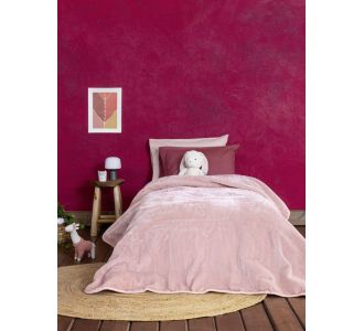 Κουβέρτα Βελουτέ Μονή 160x220 Coperta - Powder Pink Nima Kids |  Κουβέρτες Παιδικές στο espiti