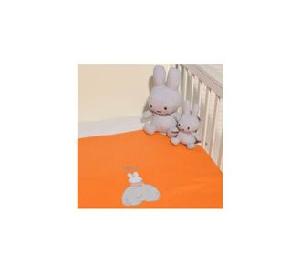 Miffy Des.13 Πικέ κούνιας Πορτοκαλί 100x140 |  Βρεφικές Κουβέρτες στο espiti
