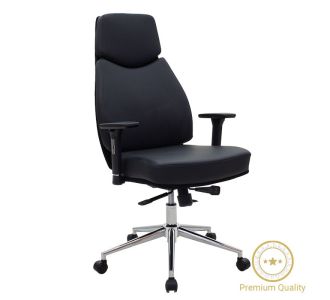 Καρέκλα γραφείου διευθυντή Sandy Premium pakoworld με PU χρώμα μαύρο |  Καρέκλες γραφείου στο espiti