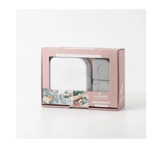 Miniware Des.15 Δοχείο φαγητού Inox Γκρι 15x15cm με 2 αποθηκευτικά δοχεία σιλικόνης |  Βρεφικά Διάφορα στο espiti