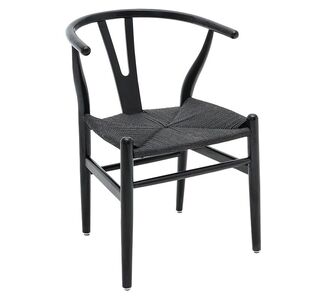 Καρέκλα Sandra pakoworld ξύλο-σχοινί μαύρο |  Καρέκλες στο espiti