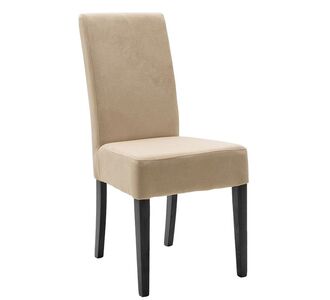 Καρέκλα Ditta pakoworld ύφασμα εκρού-πόδι μασίφ ξύλο μαύρο |  Καρέκλες στο espiti